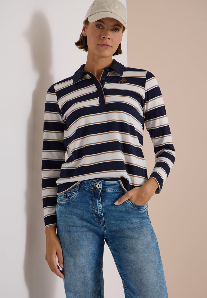 Striped Poloshirt, urban dark blue 36831 Bild 3