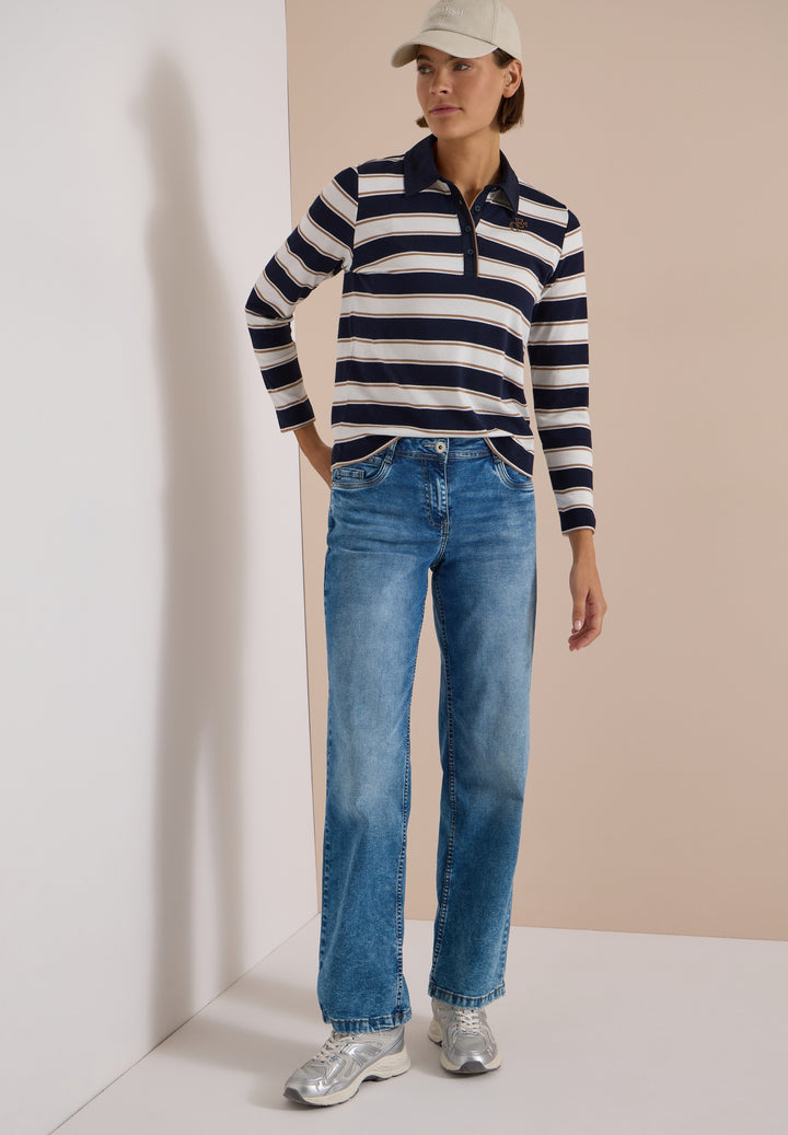 Striped Poloshirt, urban dark blue 36831 Bild 5