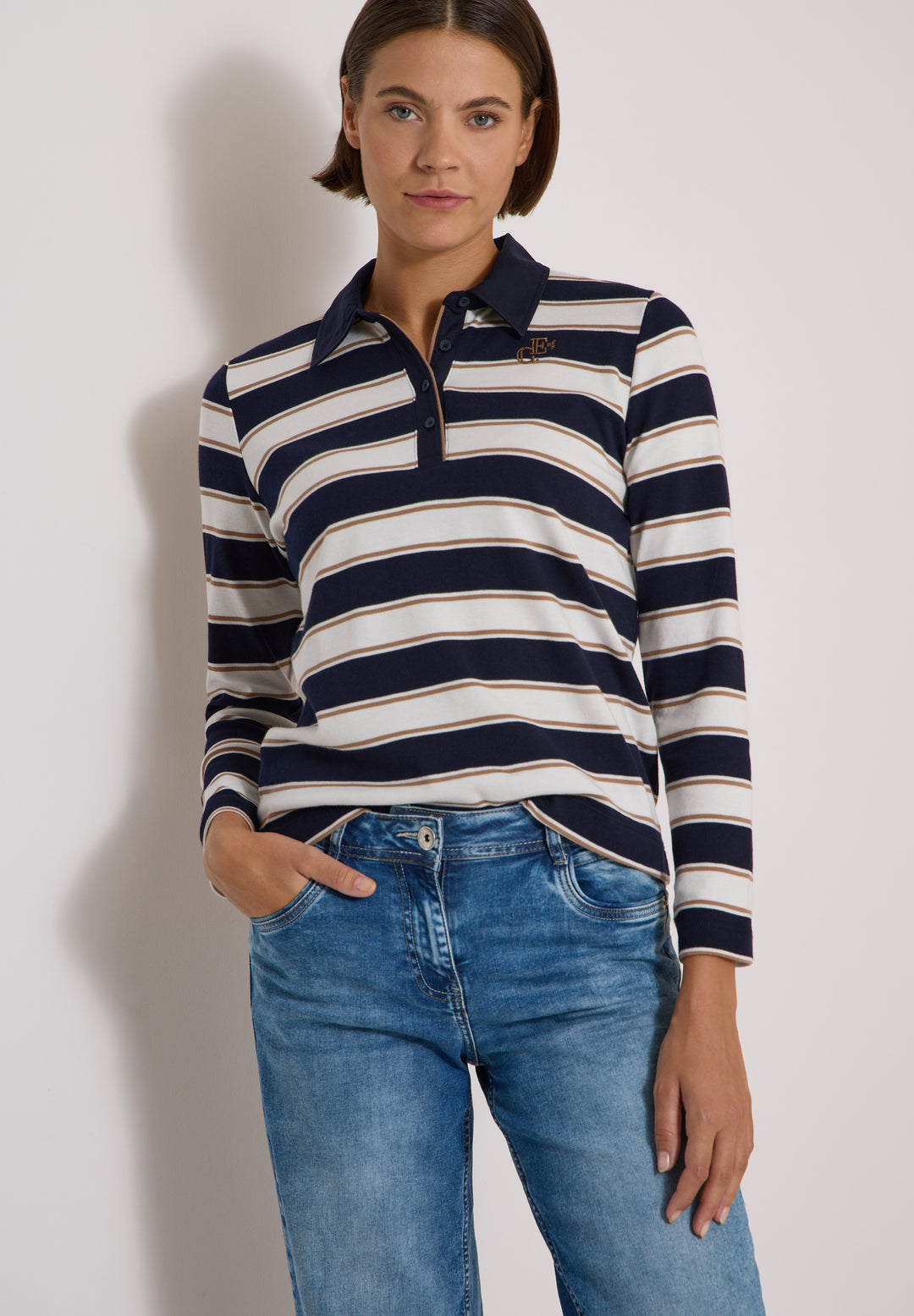 Striped Poloshirt, urban dark blue 36831 Bild 7