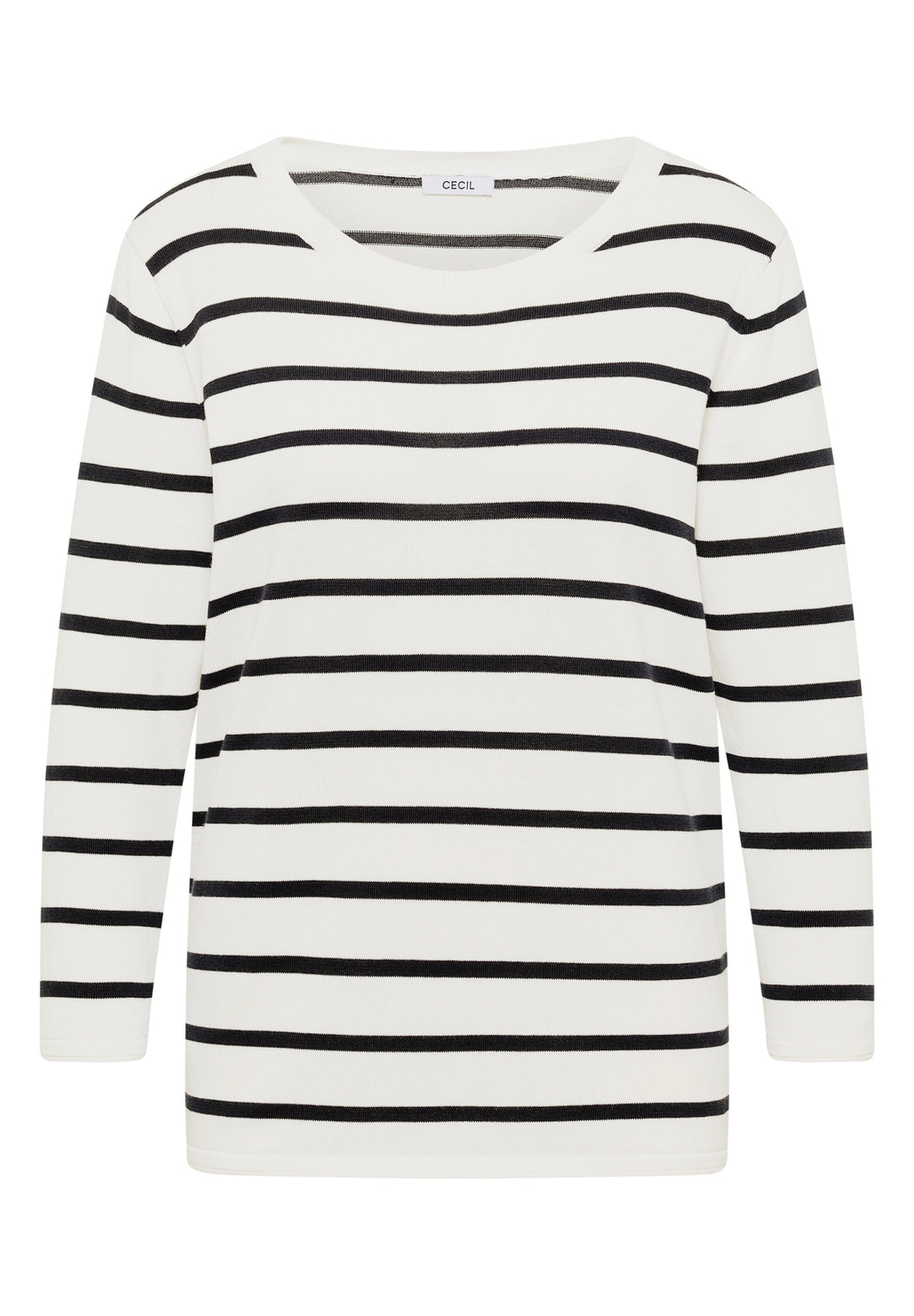 Striped Roundneck Sweater, vanilla white 23474 Bild 1
