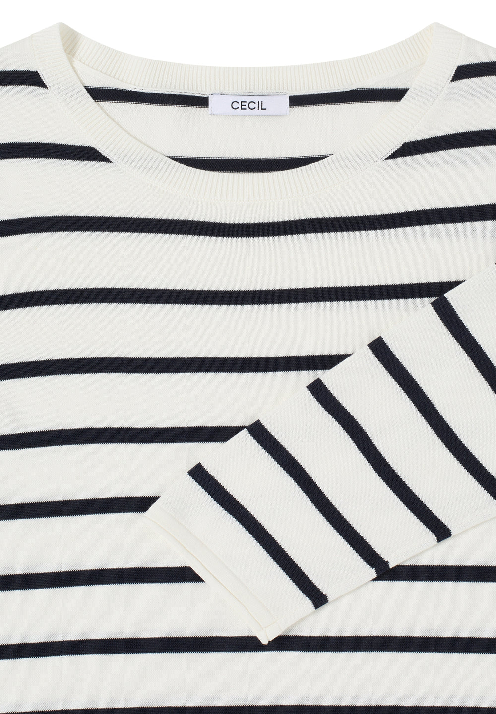 Striped Roundneck Sweater, vanilla white 23474 Bild 2