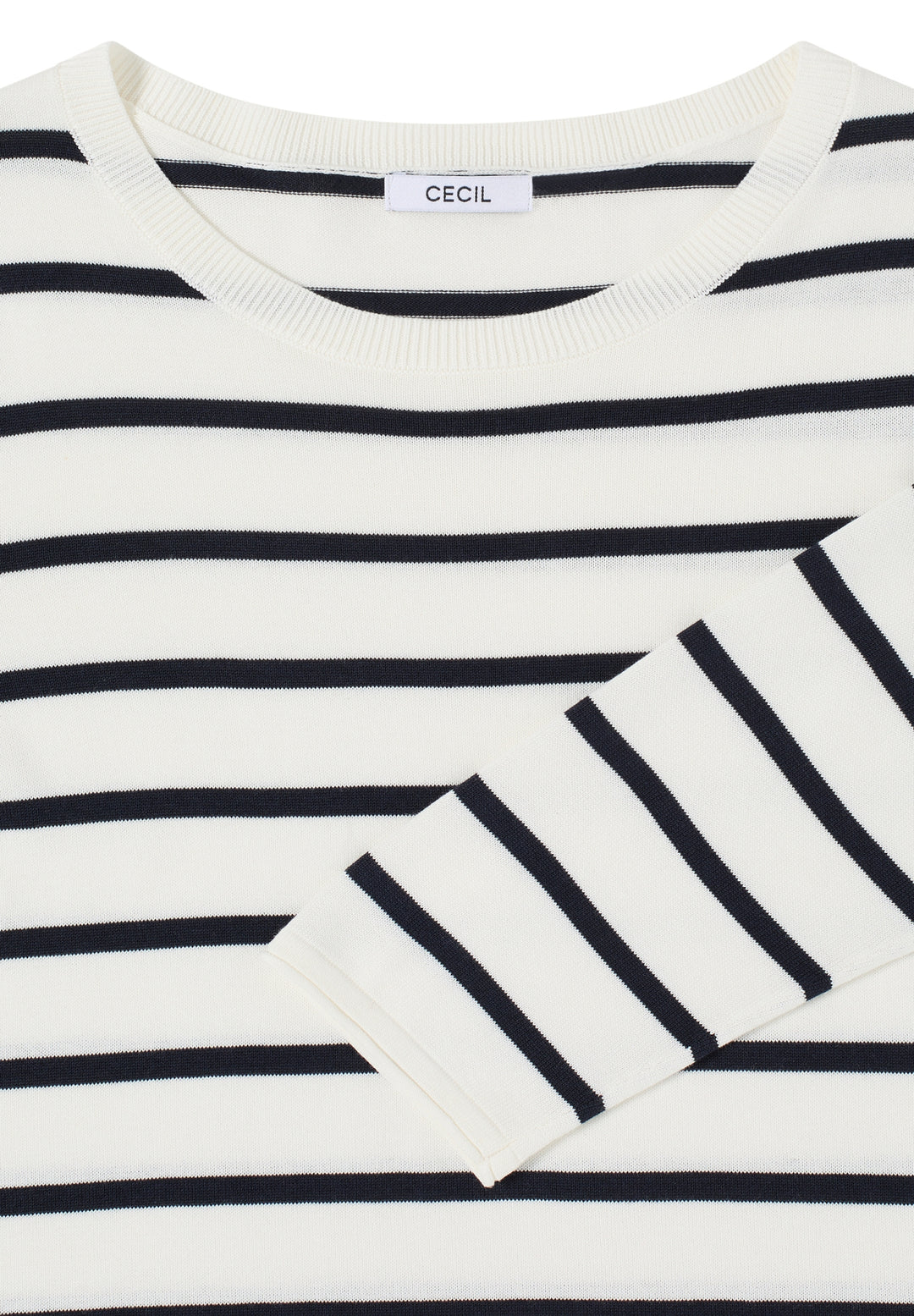 Striped Roundneck Sweater, vanilla white 23474 Bild 2