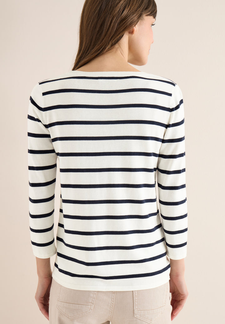 Striped Roundneck Sweater, vanilla white 23474 Bild 4