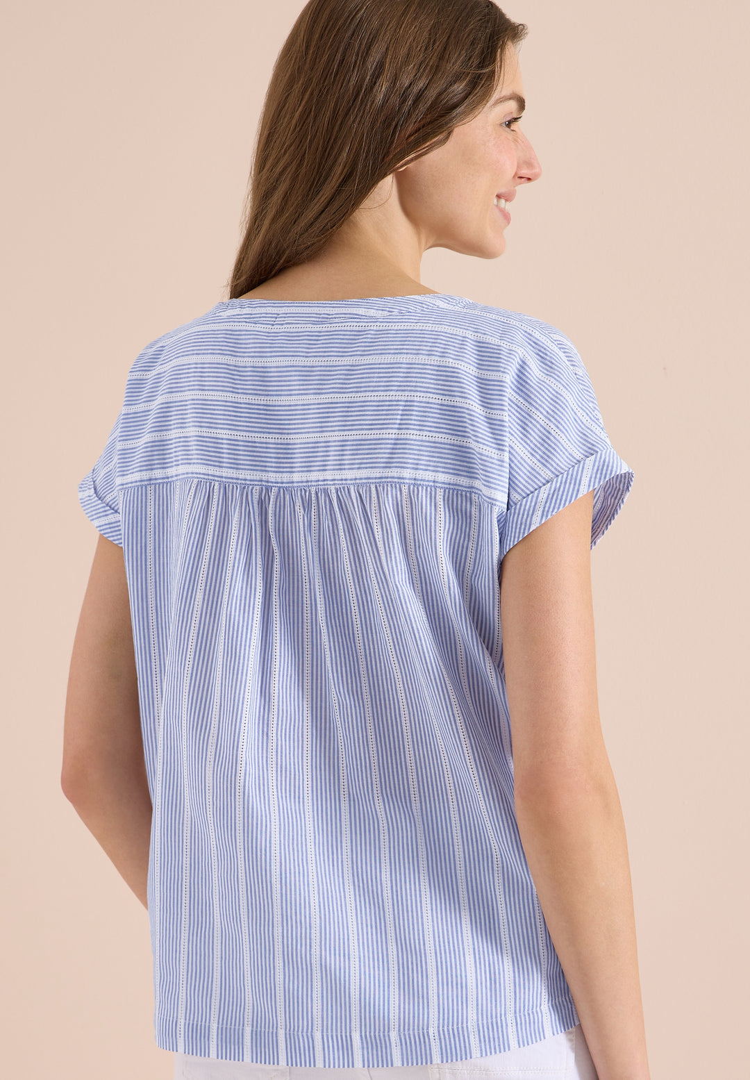 Striped Stucture Blouse, blouse blue 21838 Bild 4