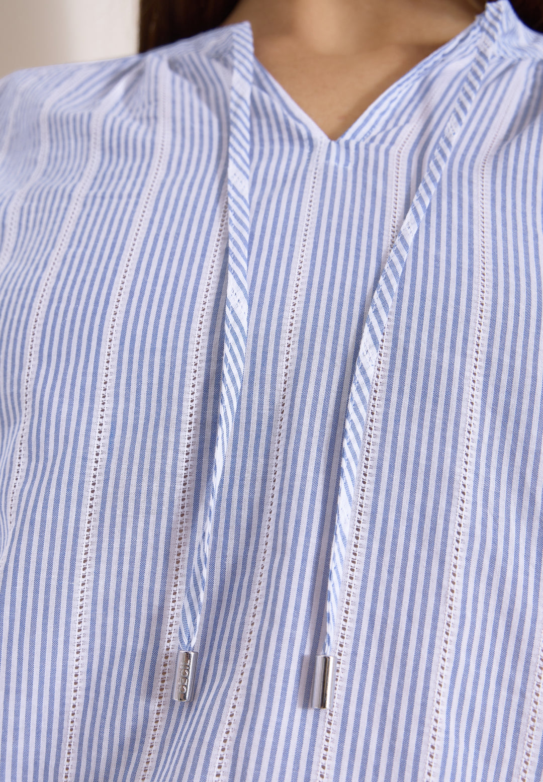 Striped Stucture Blouse, blouse blue 21838 Bild 7