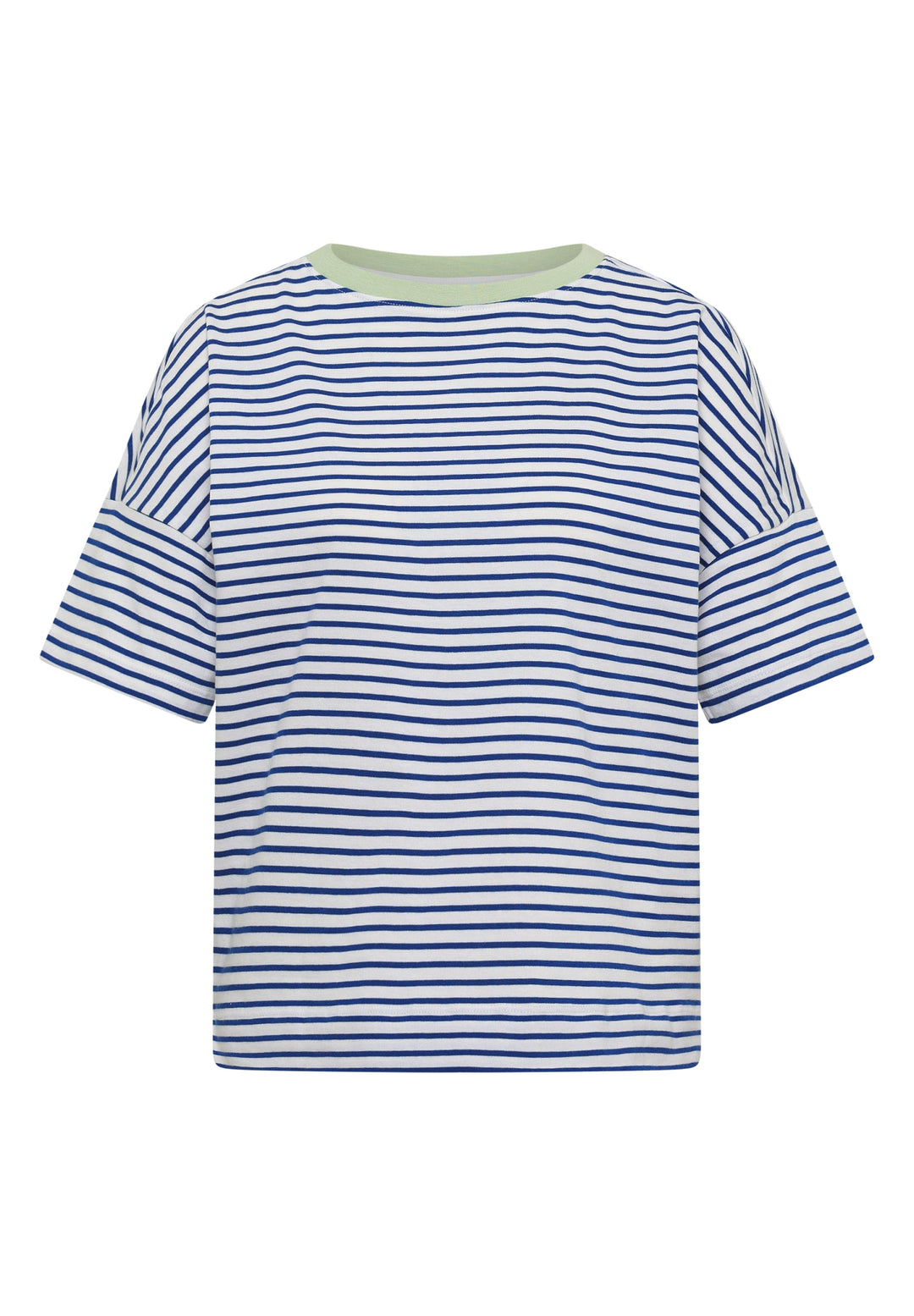 Striped T-Shirt with Contrast, deep river blue 37765 Bild 1