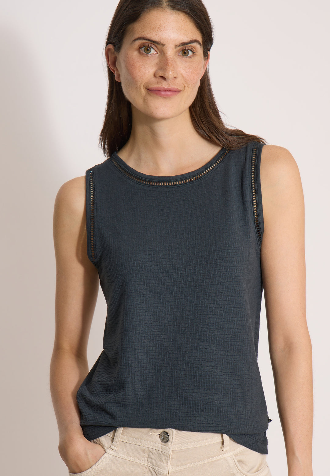 Structured Lace Detail Top, palm breeze green 17672 Bild 6