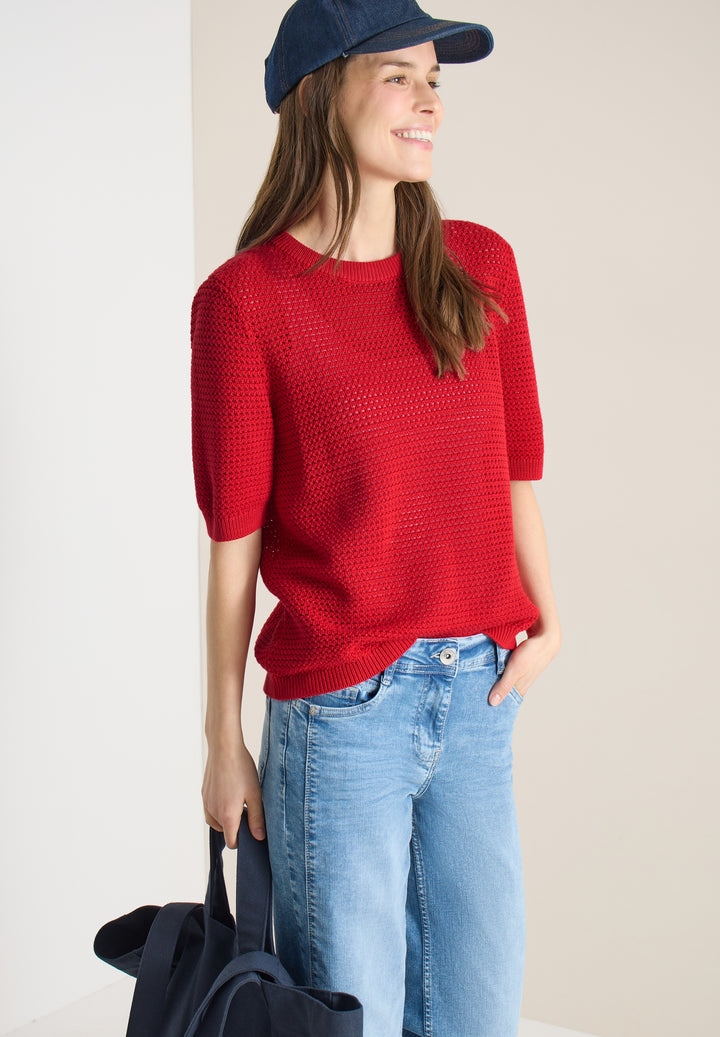 Structured Roundneck, glazed apple red 16759 Bild 3