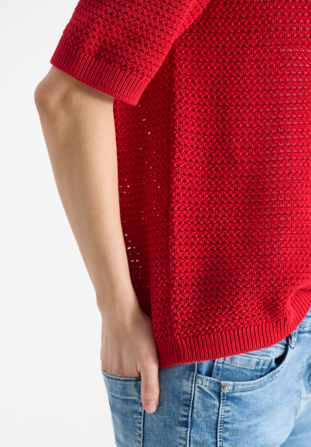 Structured Roundneck, glazed apple red 16759 Bild 7