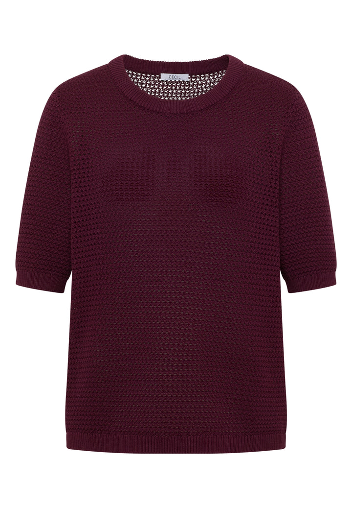 Structured Roundneck, sweet grape red 17590 Bild 1