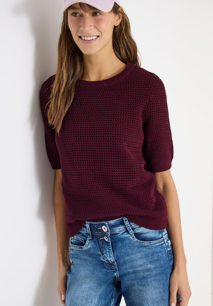 Structured Roundneck, sweet grape red 17590 Bild 3