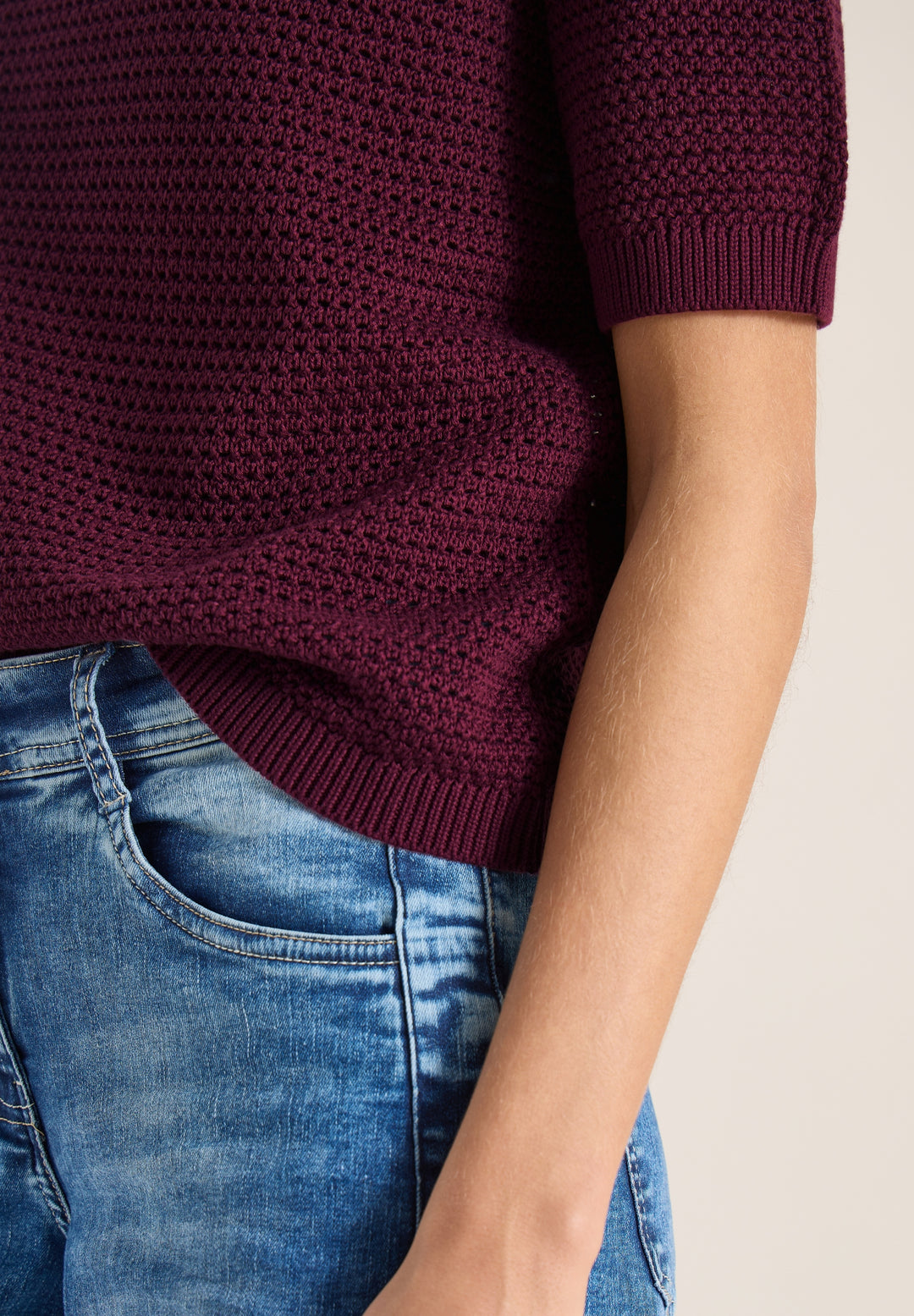 Structured Roundneck, sweet grape red 17590 Bild 7