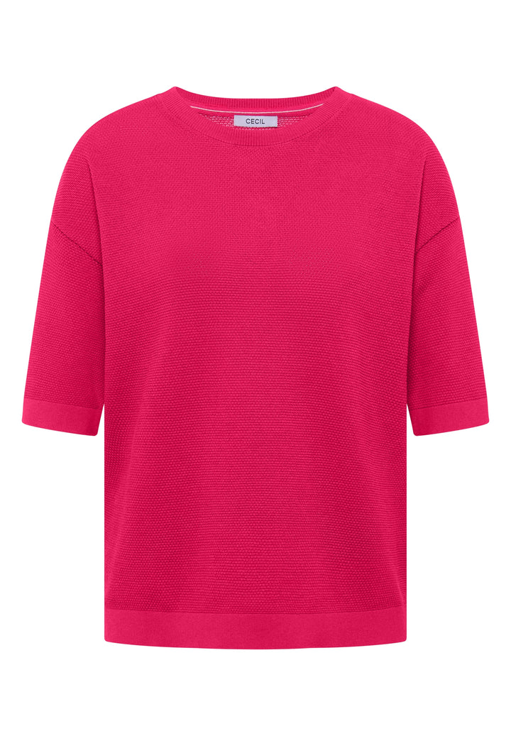 Structured short sleeve, beetroot pink 17492 Bild 1