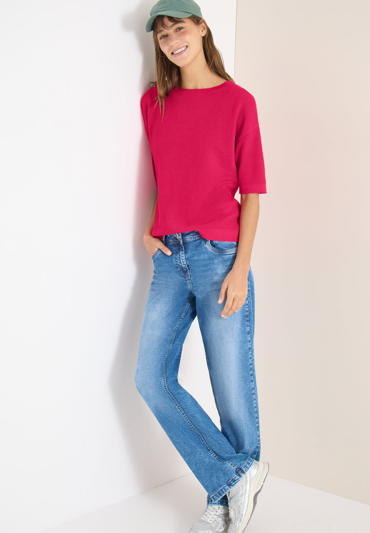 Structured short sleeve, beetroot pink 17492 Bild 3
