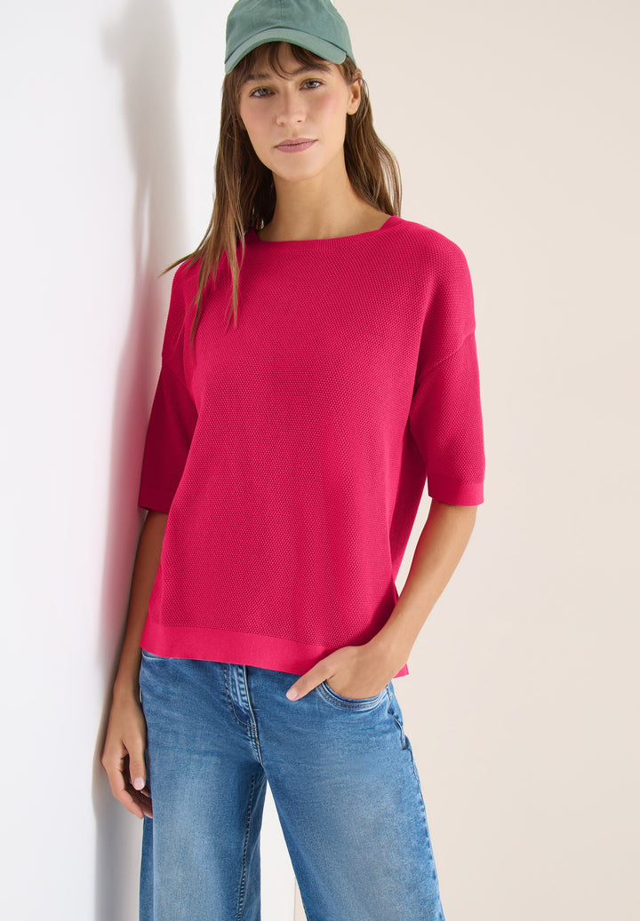 Structured short sleeve, beetroot pink 17492 Bild 5
