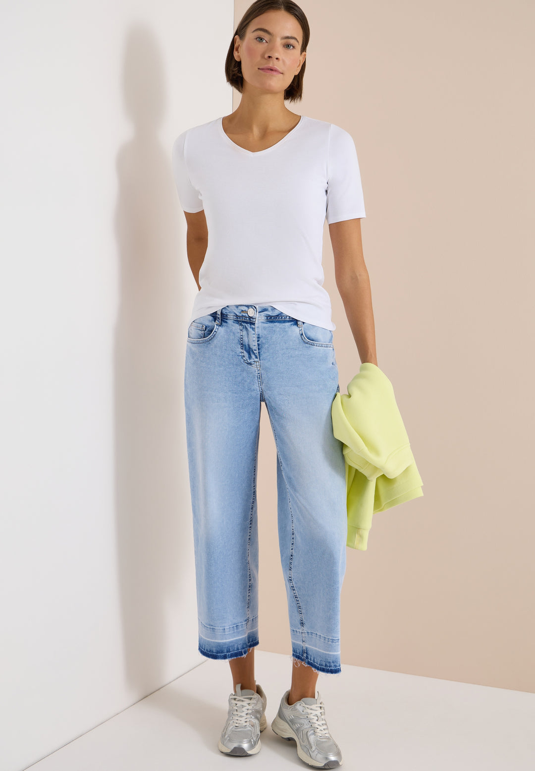 Style Neele Bleached Hem Detai, light blue random bleached 10512 Bild 5