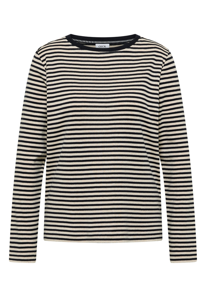 TOS Basic Melange Stripe T-Shi, universal blue 25512 Bild 1