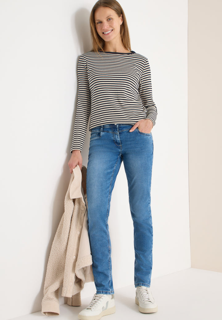 TOS Basic Melange Stripe T-Shi, universal blue 25512 Bild 3