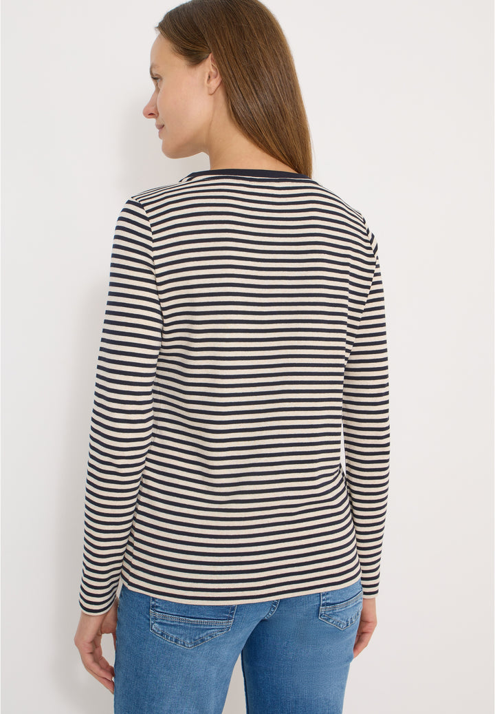 TOS Basic Melange Stripe T-Shi, universal blue 25512 Bild 4