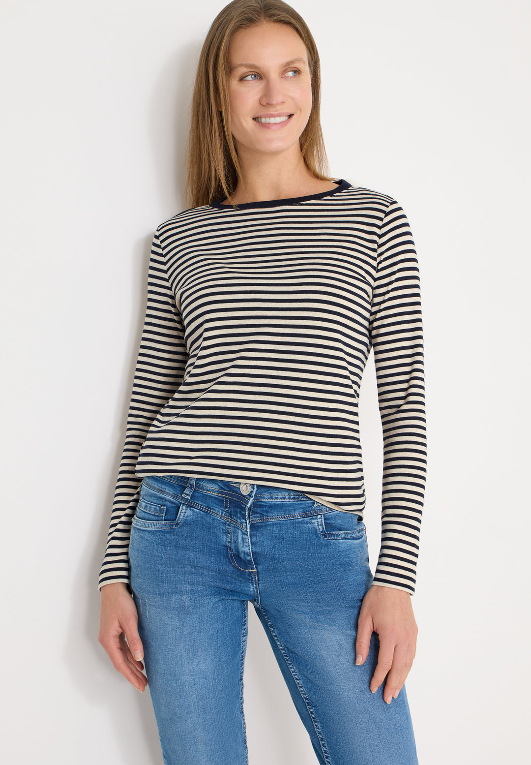 TOS Basic Melange Stripe T-Shi, universal blue 25512 Bild 7