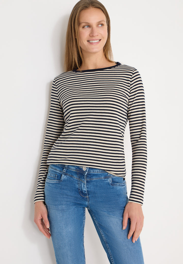 TOS Basic Melange Stripe T-Shi, universal blue 25512 Bild 7
