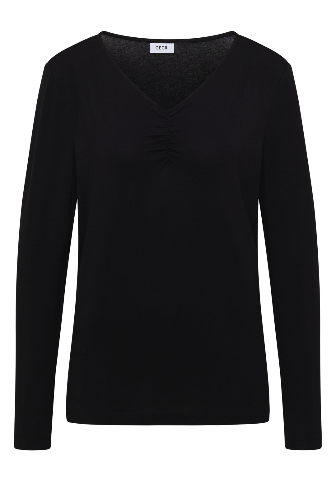 TOS Basic Shirt With Gathering, Black 10001 Bild 1