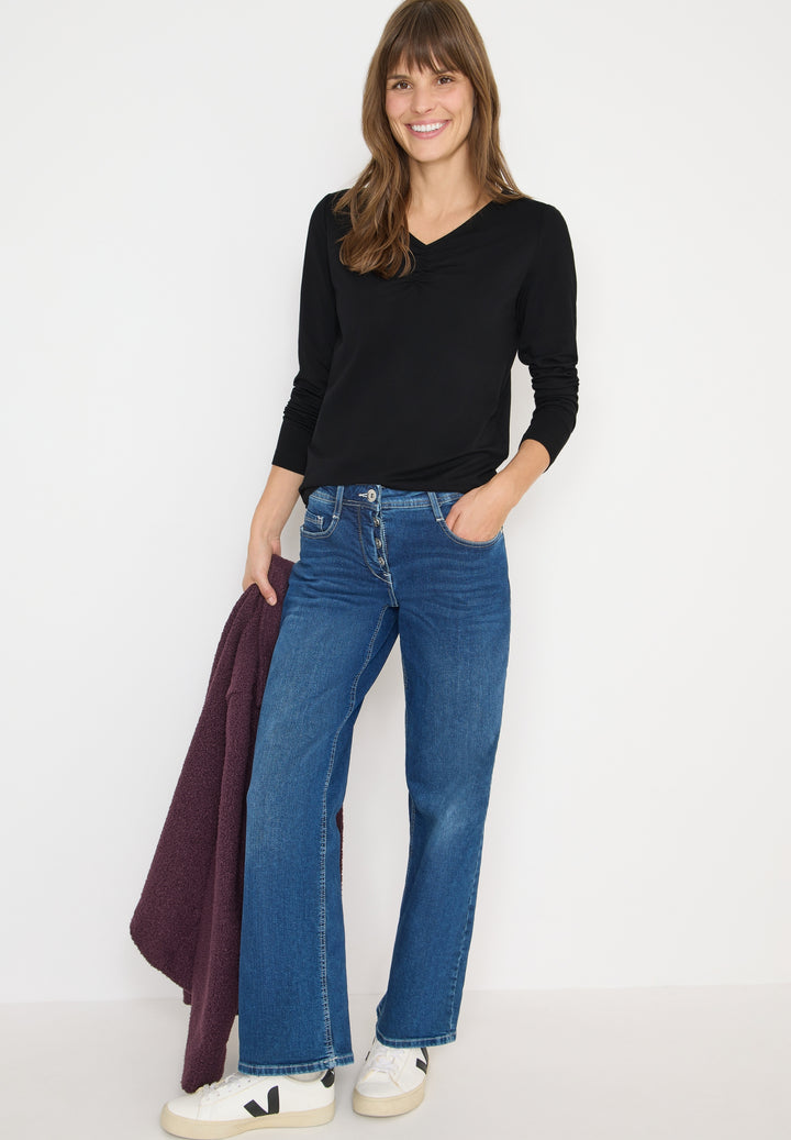 TOS Basic Shirt With Gathering, Black 10001 Bild 5