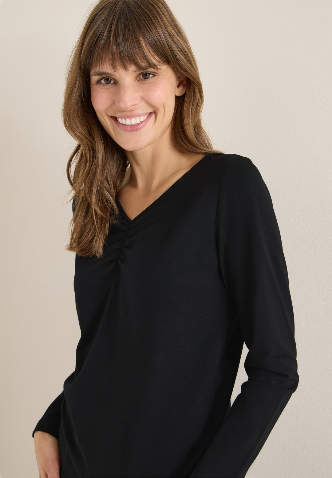 TOS Basic Shirt With Gathering, Black 10001 Bild 6