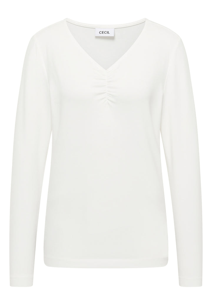 TOS Basic Shirt With Gathering, vanilla white 13474 Bild 1