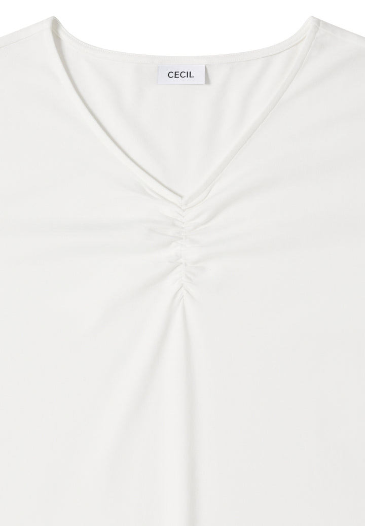 TOS Basic Shirt With Gathering, vanilla white 13474 Bild 2