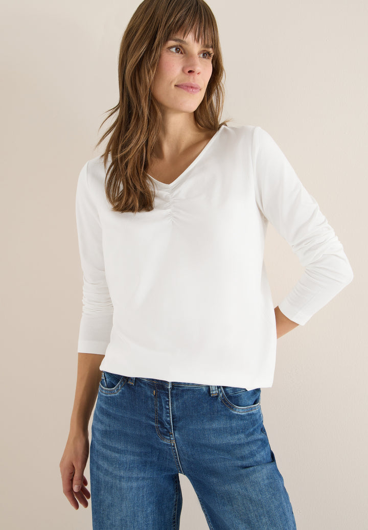 TOS Basic Shirt With Gathering, vanilla white 13474 Bild 3