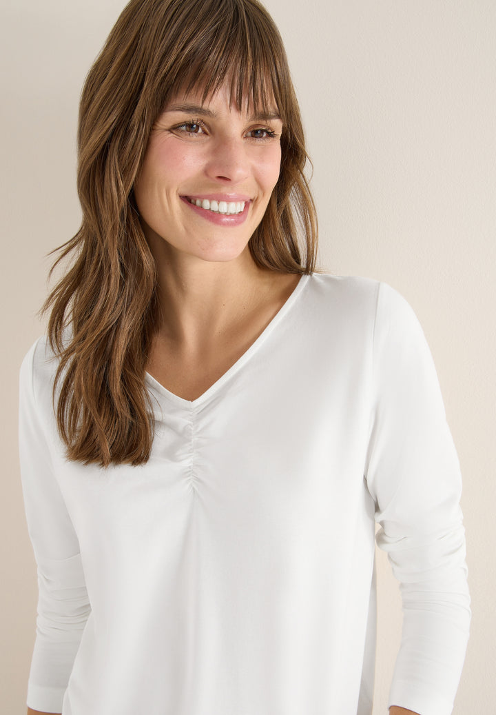 TOS Basic Shirt With Gathering, vanilla white 13474 Bild 6