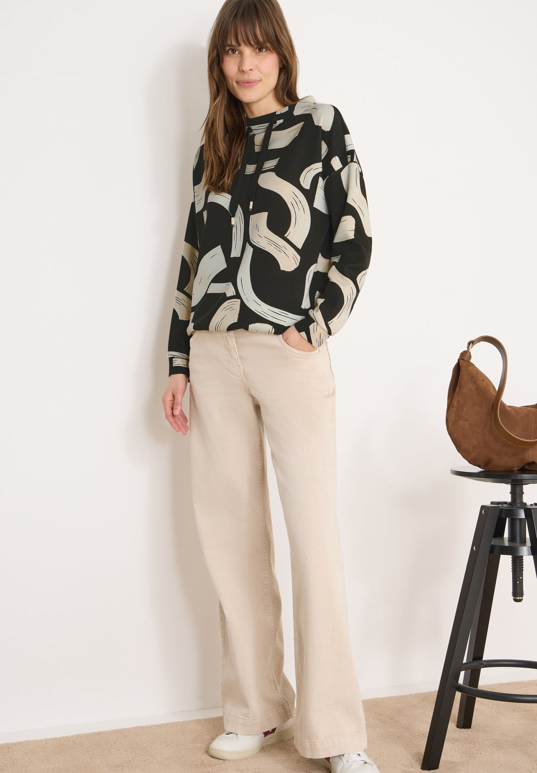 TOS Big AOP Funnel Neck, raw khaki 37406 Bild 6