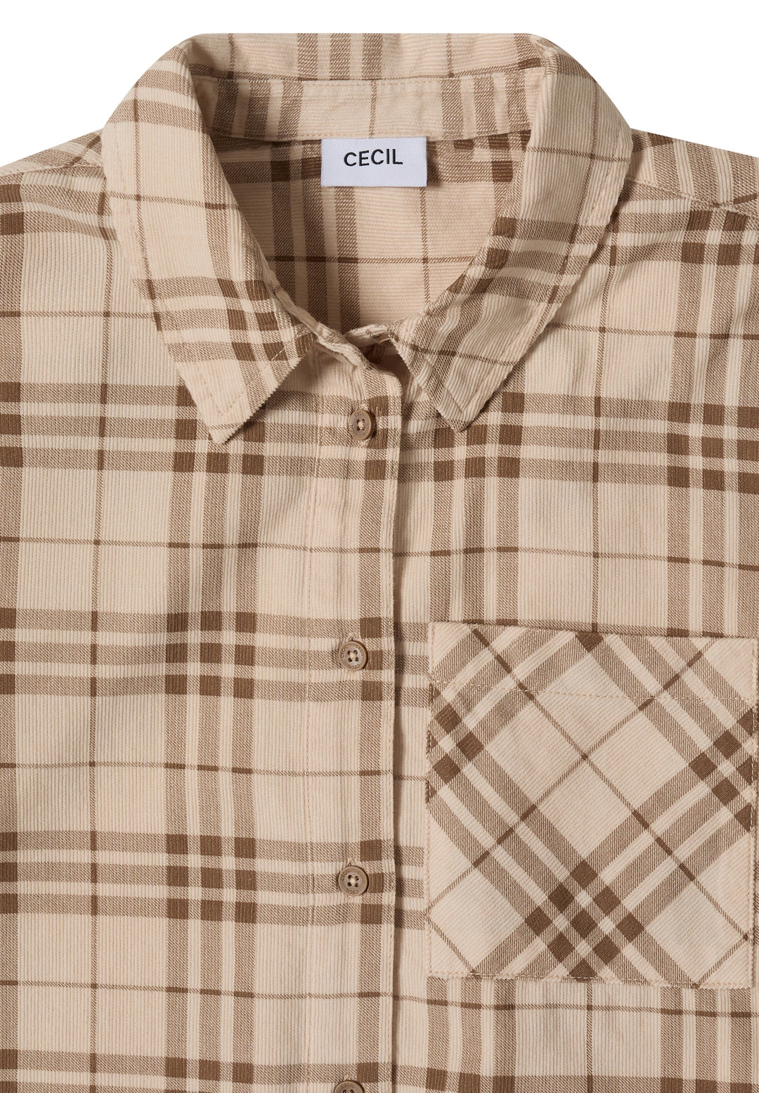 TOS Check Corduroy Blouse, creamy mocha 37766 Bild 2