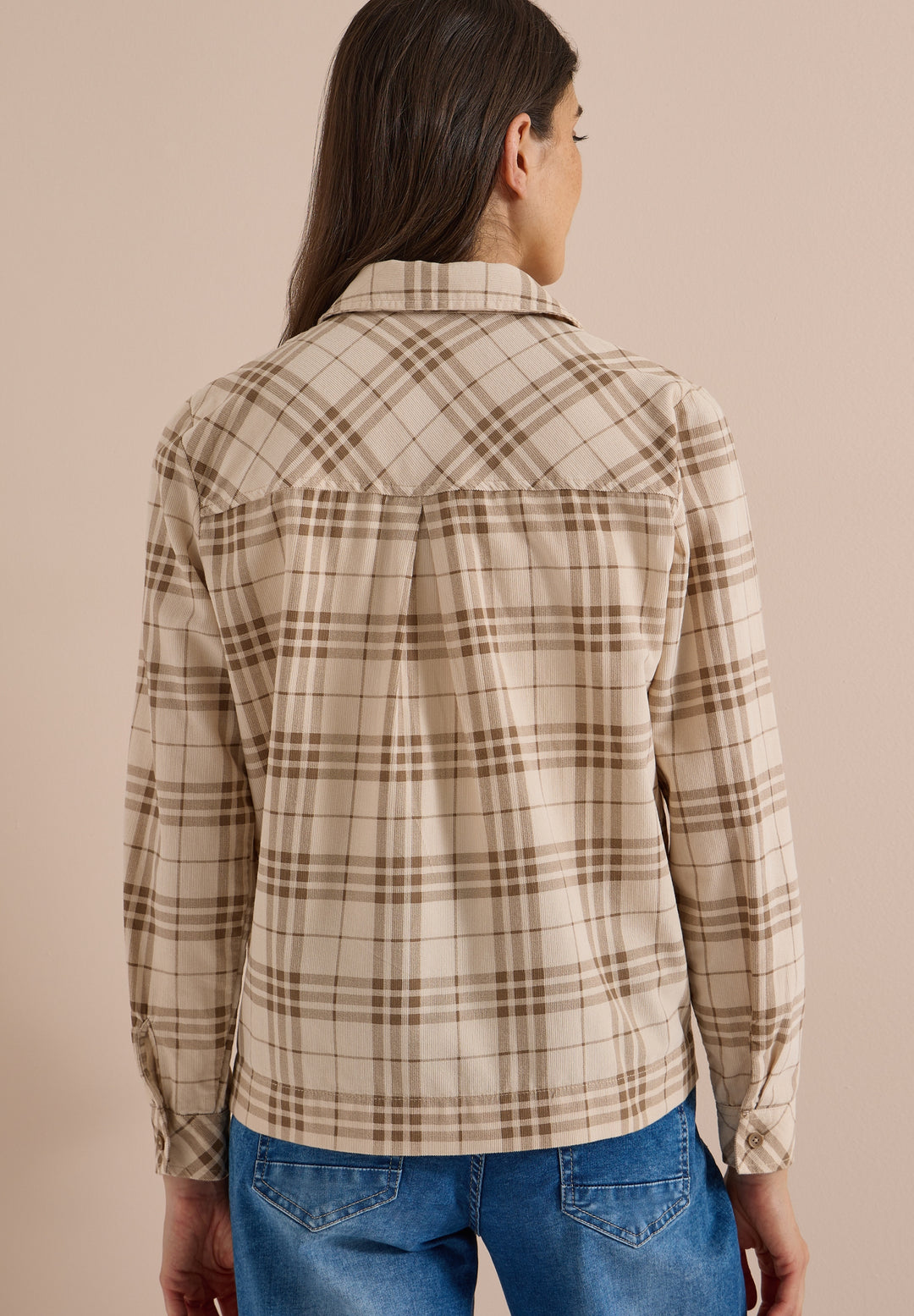 TOS Check Corduroy Blouse, creamy mocha 37766 Bild 4