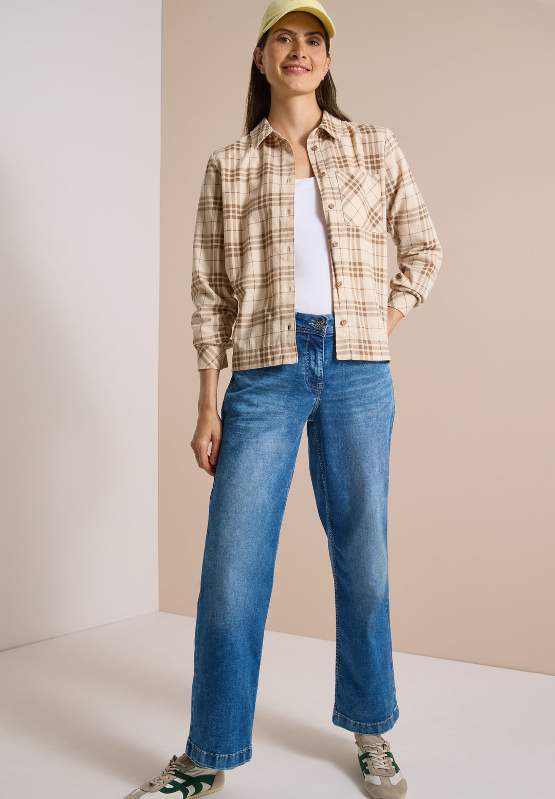 TOS Check Corduroy Blouse, creamy mocha 37766 Bild 5