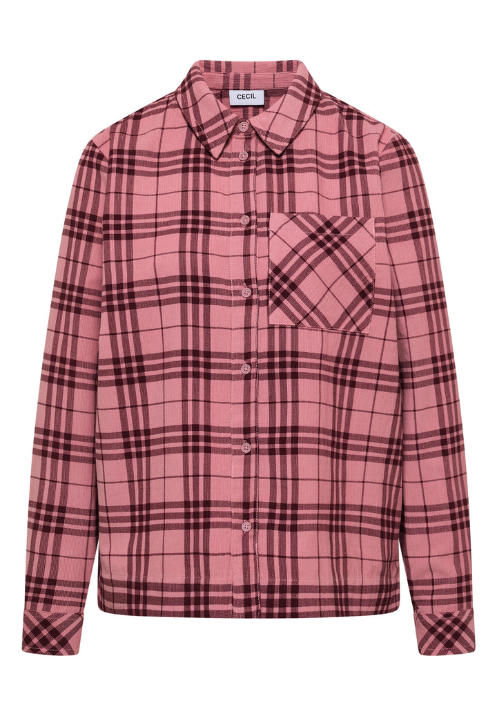 TOS Check Corduroy Blouse, velvet rose 37912 Bild 1