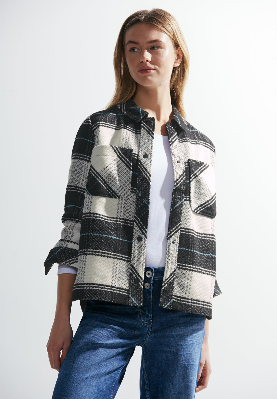 TOS Check Overshirt, Black 30001 Bild 3