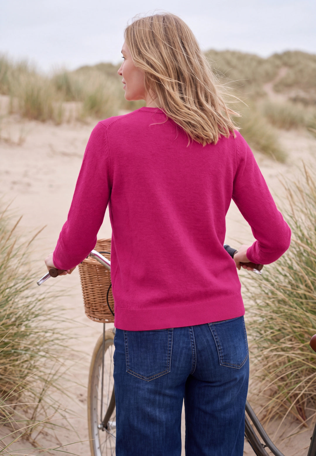 TOS Cosy Roundneck sweater, pink flash melange 17984 Bild 4