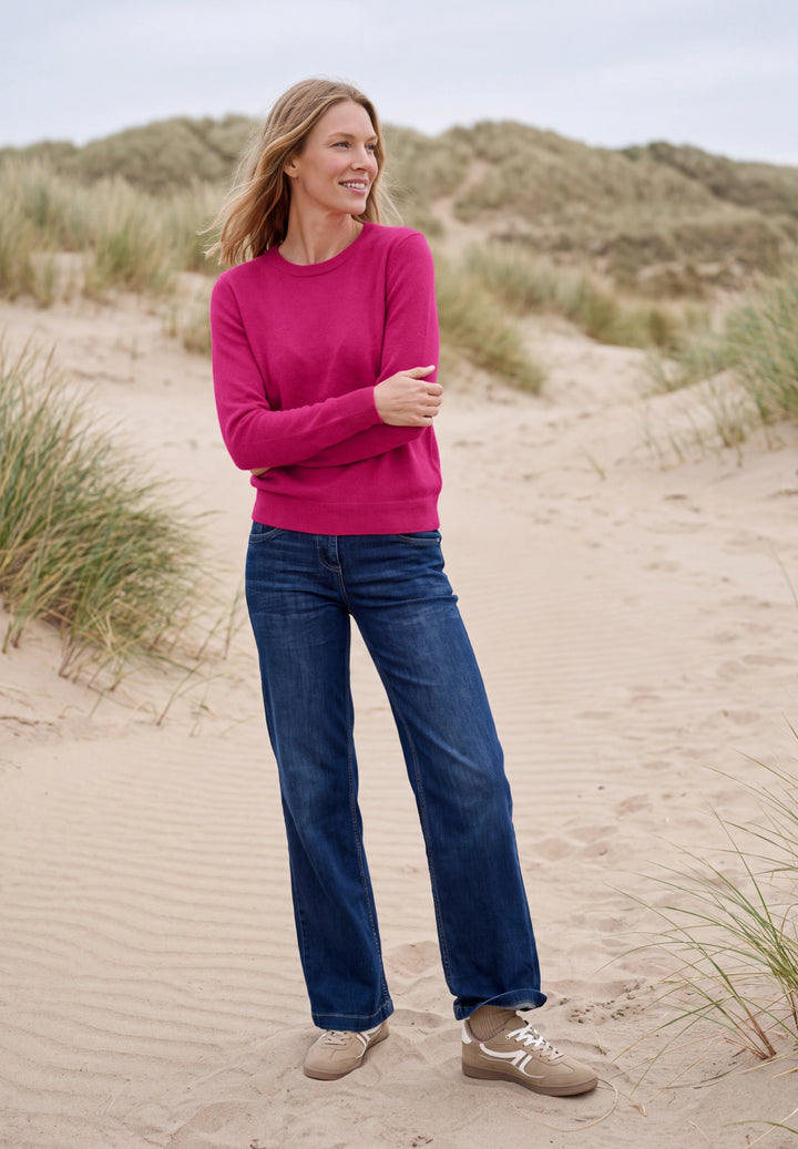 TOS Cosy Roundneck sweater, pink flash melange 17984 Bild 5