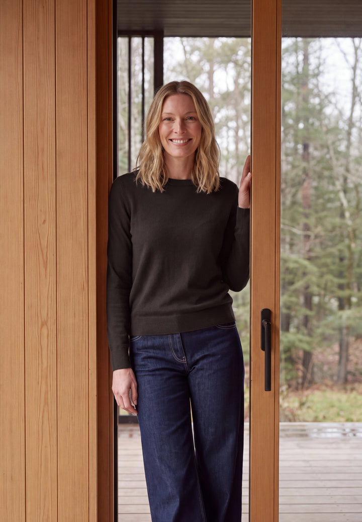 TOS Cosy Roundneck sweater, truffle brown melange 17985 Bild 3