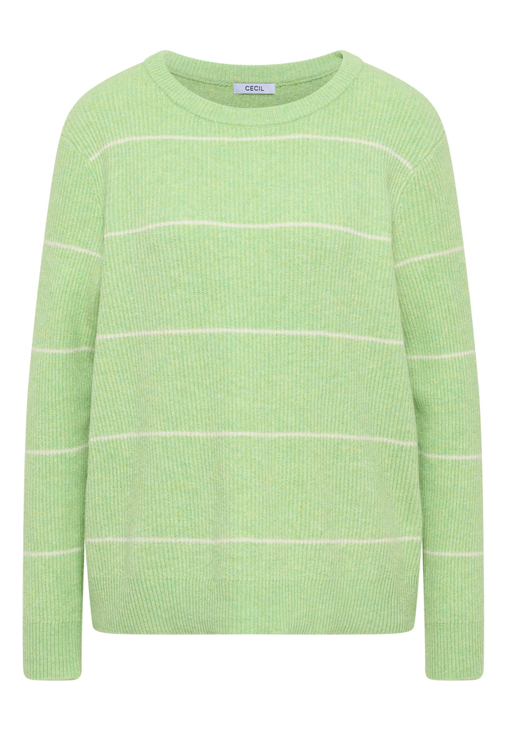 TOS_Cosy structure stripe, bamboo green melange 27385 Bild 1