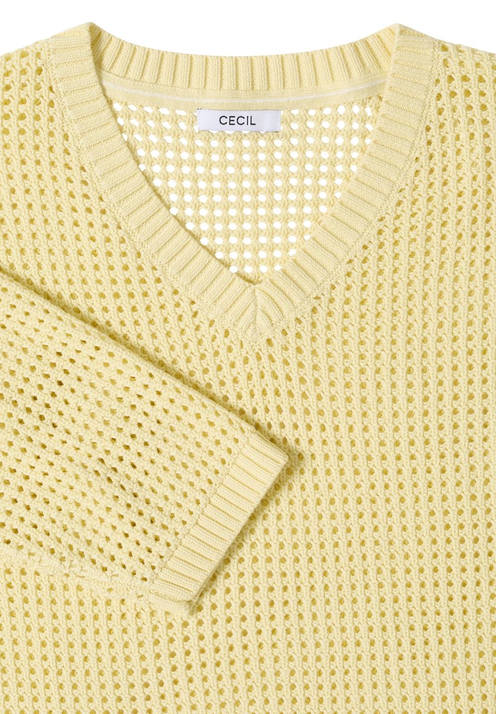 TOS_Crochet V-neck, light buttermilk yellow 17659 Bild 2