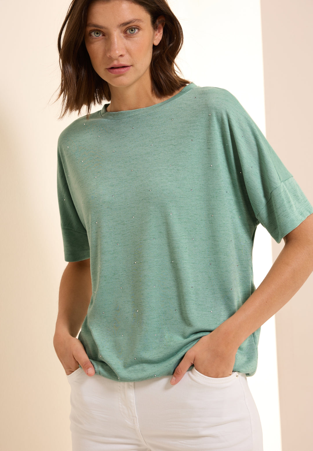 TOS Deco Stone T-Shirt, matcha green 16695 Bild 3