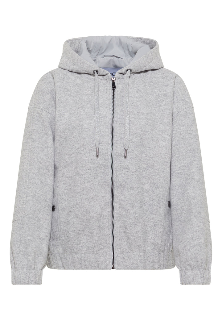 TOS Fake Wool Blouson w. Hoodi, luna grey melange 17314 Bild 1