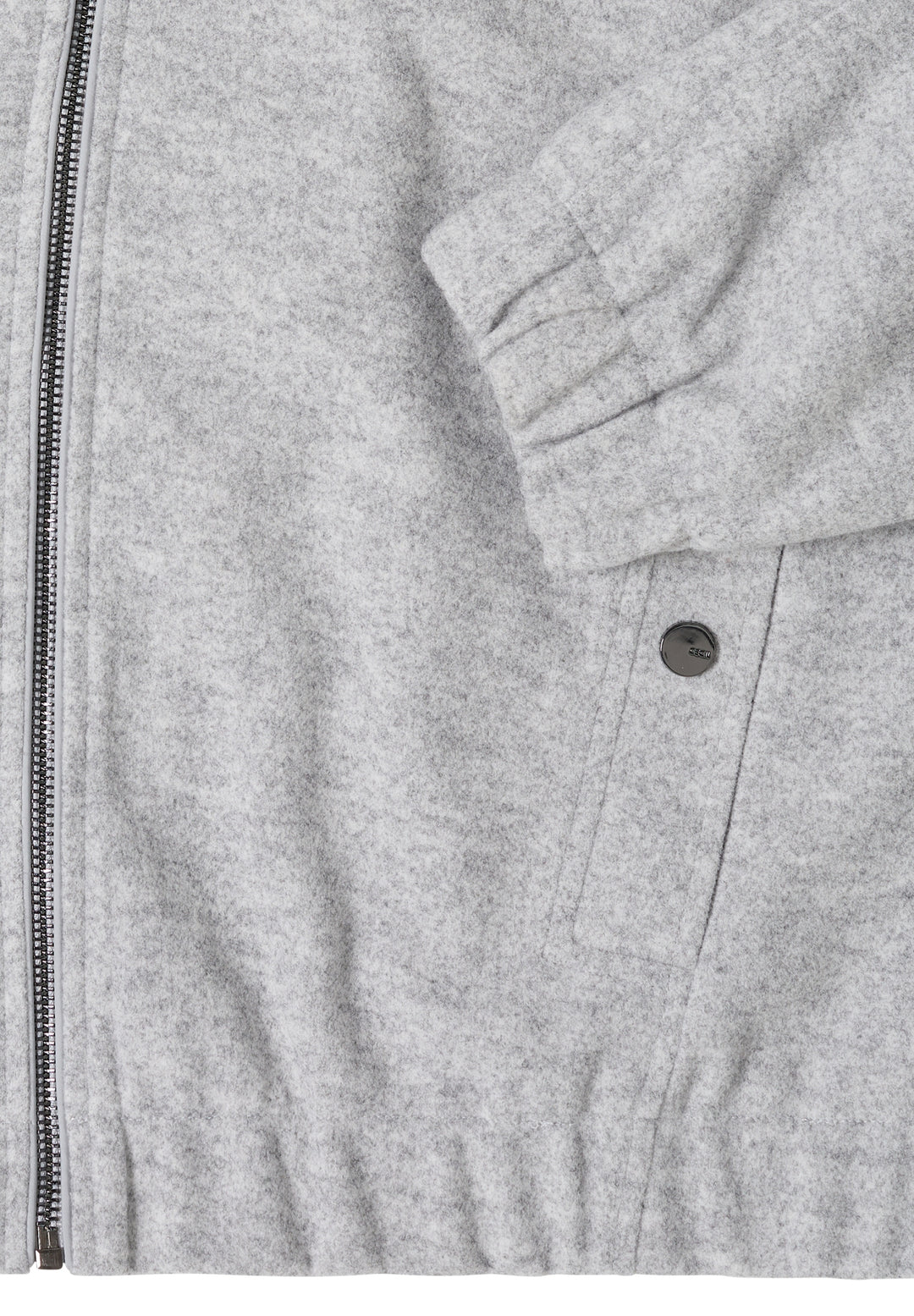 TOS Fake Wool Blouson w. Hoodi, luna grey melange 17314 Bild 2