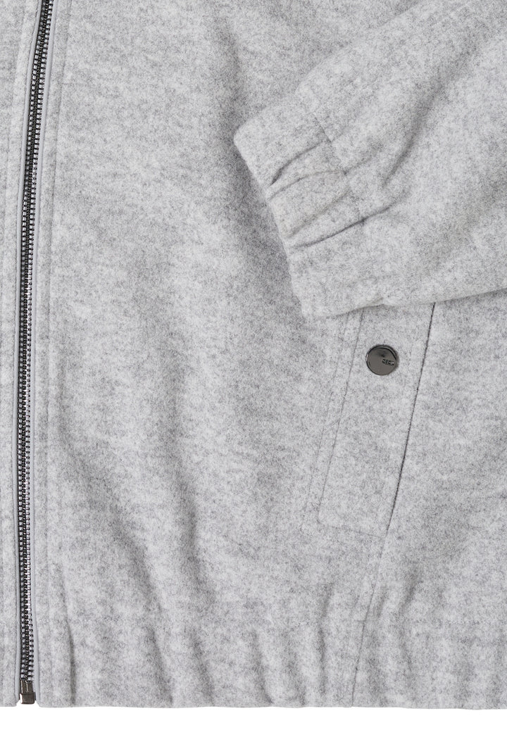 TOS Fake Wool Blouson w. Hoodi, luna grey melange 17314 Bild 2
