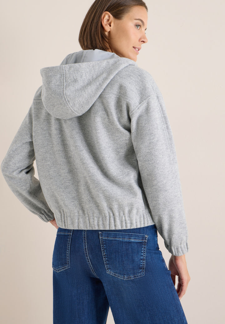 TOS Fake Wool Blouson w. Hoodi, luna grey melange 17314 Bild 4