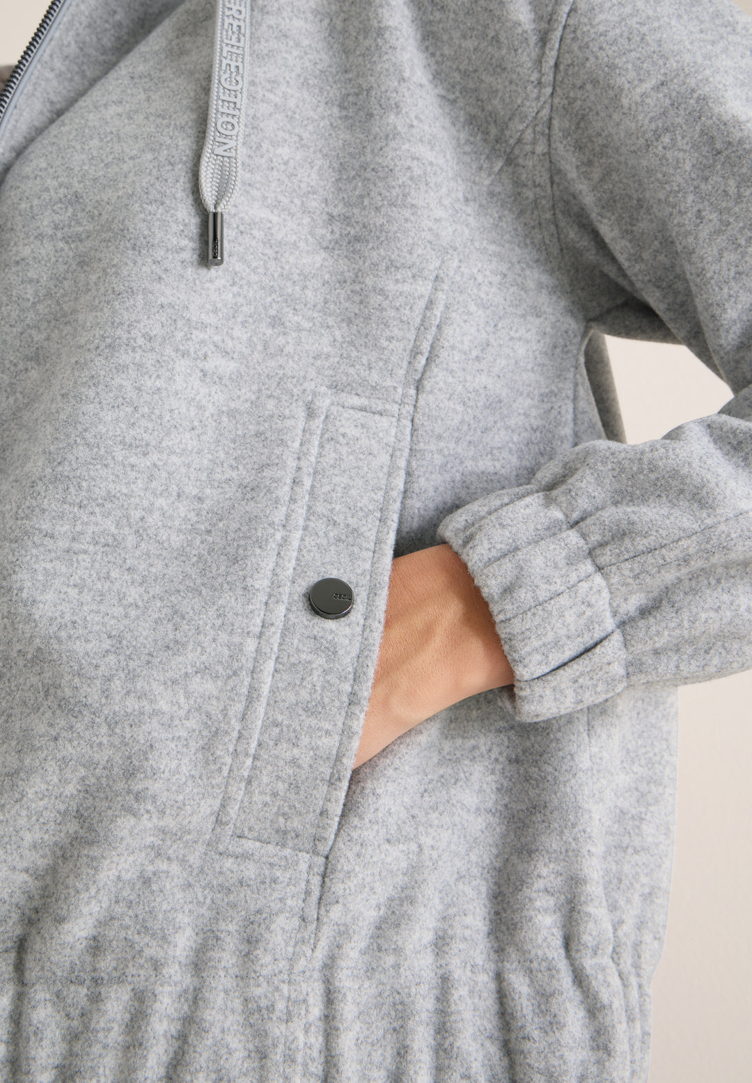 TOS Fake Wool Blouson w. Hoodi, luna grey melange 17314 Bild 6