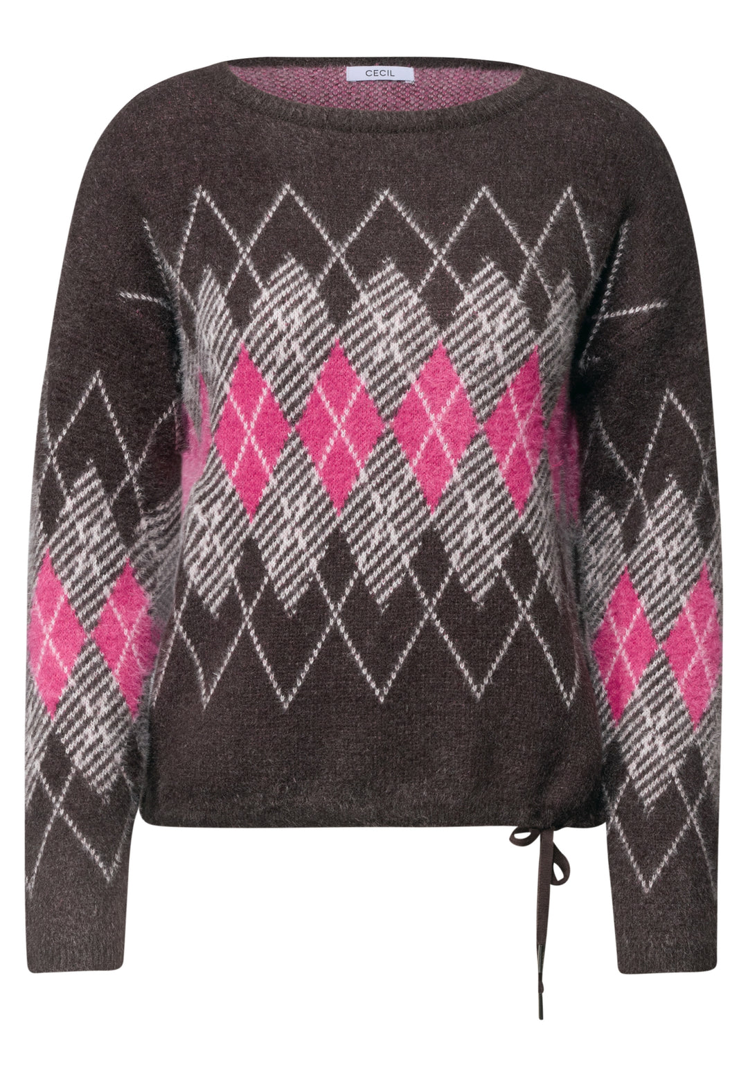 TOS Feather yarn AOP sweater, truffle brown 37747 Bild 1